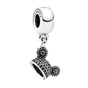 Authentic Pandora Pave Mickey Mouse Ears Dangle Charm - NWT